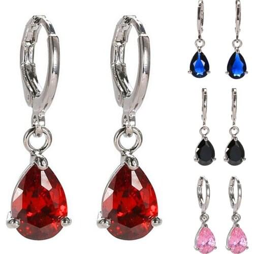 High Quality Elegant Women Teardrop Cubic Zirconia Dangle Wedding Long Earrings Elegant Bridal Wedding Engagement Jewelry