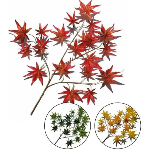 1PC Artificial Red Autumn Maple Leaf Fake Plants Garden for Outdoor Handmade Leaves for DIY Wedding Party Home Decoration