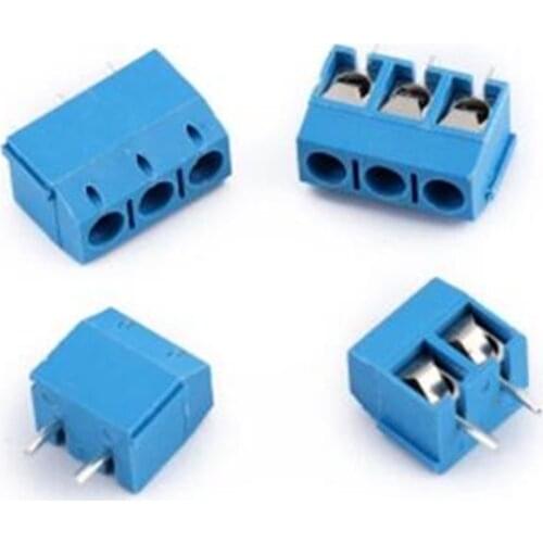 10PCS KF301-5.0MM 2P KF301-3P Pitch 5.0mm Straight Pin 2P 3P Screw PCB Terminal Block Connector Blue Best quality