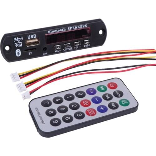 2*3W Amplifier MP3 Player Decoder Board 5V 12V Bluetooth 5.0 Car FM Radio Module Handsfree Call Support FM TF USB AUX Recorders