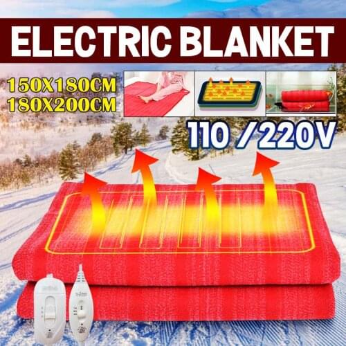 200x180cm 110V/220V Winter Electric Blanket Thicker Heater Double Body Warmer Heated Blanket Thermostat Electric Heating Blanket