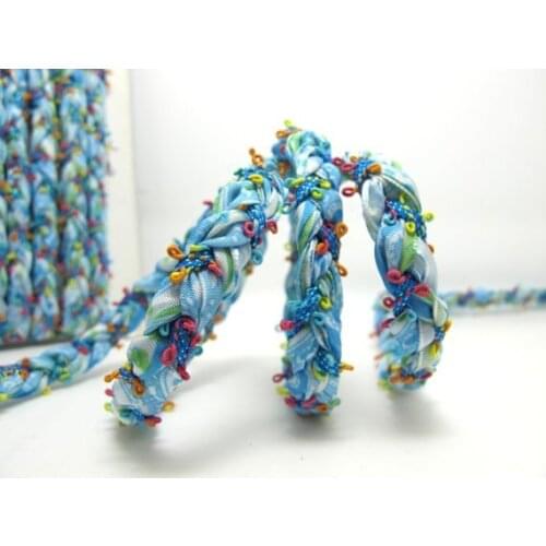 3/8 Inch Brown Color Hand Braided Polyester Ribbon Trim|Floral Picot Edge Braid|Headband Ribbon|Hair Accessories DIY Supplies