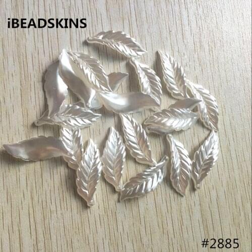 40X14mm 500pcs/lot white color Acrylic Imitation pearl Leaf Small pendant Beads for Jewelry DIY #2885 (Design as shown)