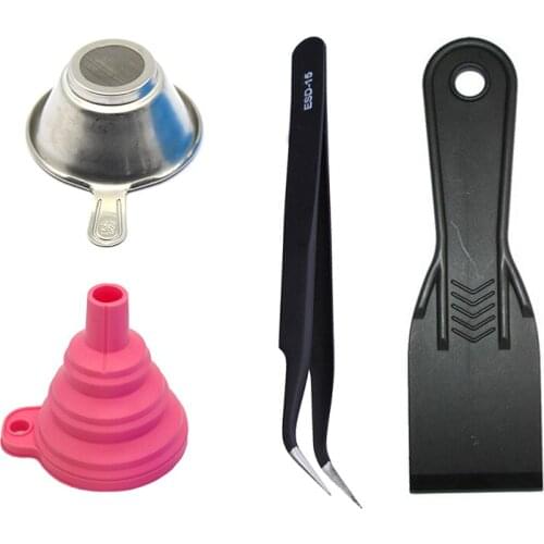 SLA Resin Accessories Silicon Funnel+Metal UV Resin Filter Cup+tweezers Special Tool Shovel for Photon DLP 3D Printer parts