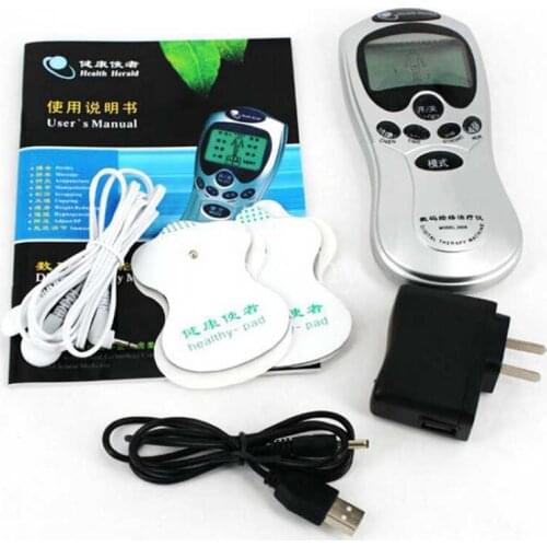 Freeshipping Silver Slimming body massager,Digital therapy massager machine ,TENS body massager with AC power adapter