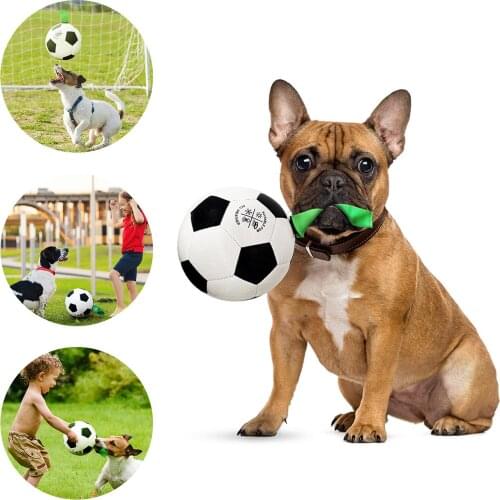 Black And White Dog Toy Upgrade Grab Tabs Dog Soccer Ball Football Toys For Pets Inflatable Needle