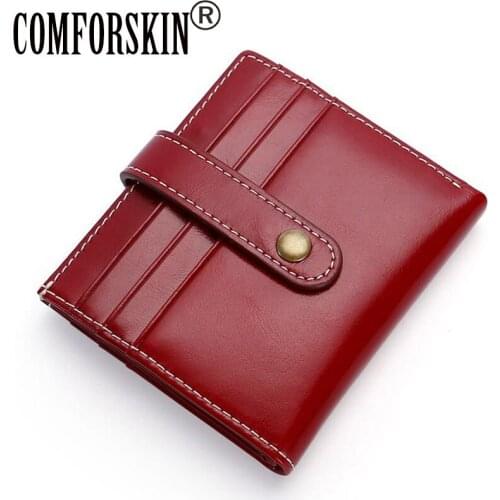COMFOSKIN Luxurious 100% Genuine Leather Women Card Wallet New Arrivals Business Men Credit Card Holders Factory Price On Sales