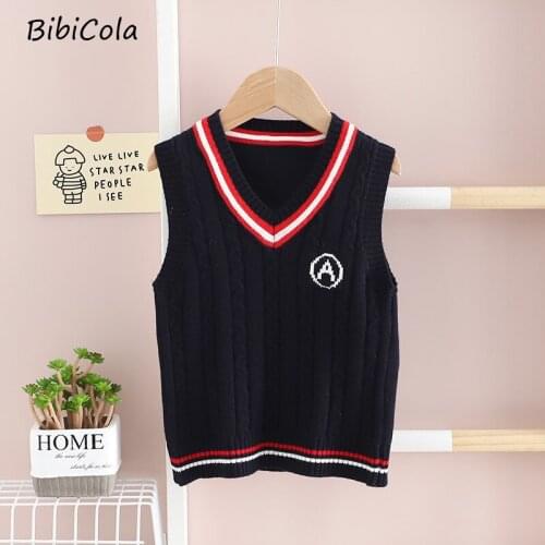 Kids Children Vest Knit Sweater 4-8Y Cotton Autumn Baby Jacket Sleeveless Boys Girls Vest Cotton Soft Kids Cardigan Infant Warm