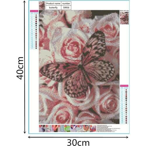 DIY 5D Diamond Painting Butterfly Arts Craft Wall Sticker 11.8x15.8 inch