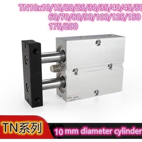 Double Rod Pneumatic Cylinder TN 10mm Bore 10/15/20/25/30/35/40/50/60/70/80/90/100/125/150mm Stroke Air Cylinder Aluminum Alloy