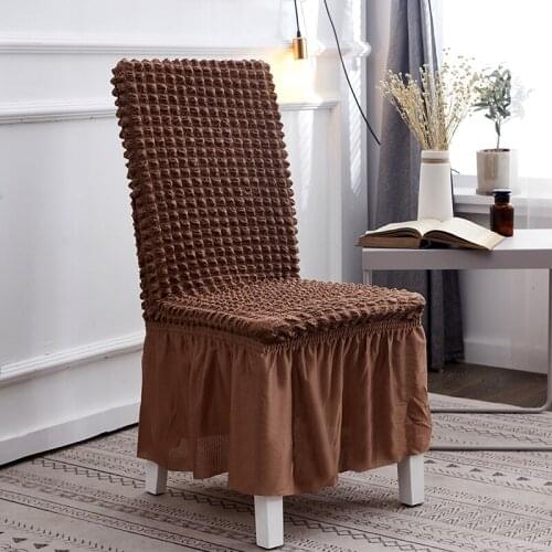 Bubble Plaid With Skirt Chair Cover elastic Slipcovers Removable Dining seat Chair Covers High-grade Hotel Banquet Seat Cover