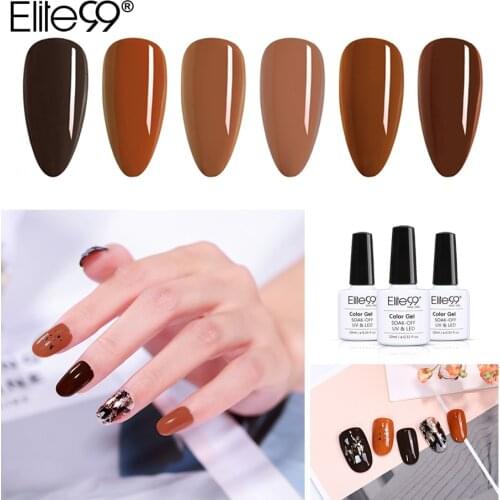 Elite99 10ml Coffee Brown Gel Polish Pure Series Hybrid Varnish Permanent Enamel Soak Off UV LED Gel Lacquer Nail Art Manicure