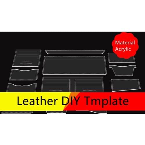 Handmade Leather Goods Drawing Acrylic Version Universal Short Clip Template Wallet Version Template