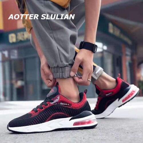 Fashion Men Causal Air Cushion Shoes Summer Autumn Grey Black Light Sneakers Male Lac-up Flats Breathable Outdoor Sports Sapato
