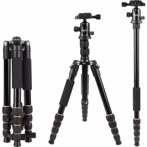 LANMIAO Lightweight Portable Q666 Professional Travel Camera Tripod tripode aluminum tripod Head Monopod for digital DSLR camera