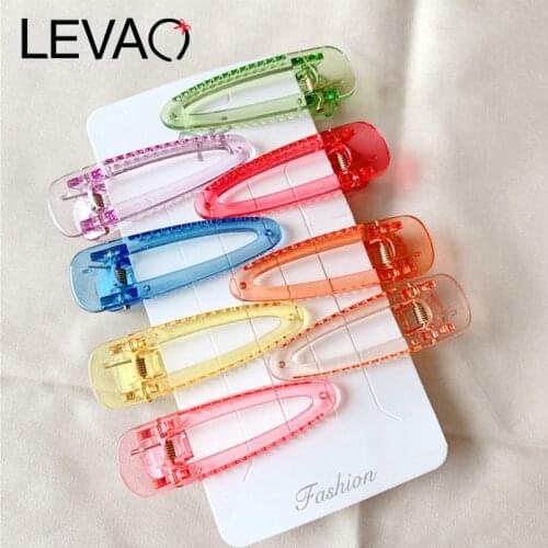 Levao Candy Color Transparent Hairpin Summer Girl Duckbill Clip Temperament Side Clip Headdress Hair Accessories Plastic Hairpin