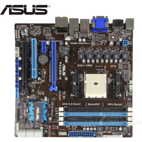 For ASUS F2A85-M desktop Motherboard DDR3 Socket FM2 USB2.0 USB3.0 64GB DVI HDMI VGA A85X used mainboard PC BOARDS