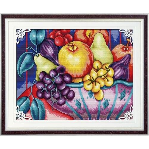 Fruit Patterns Stamped Cross Stitch Kits DIY Crafts 14CT 11CT Aida Printed Fabric Handmade Counted Embroidery Kit Needlework Set