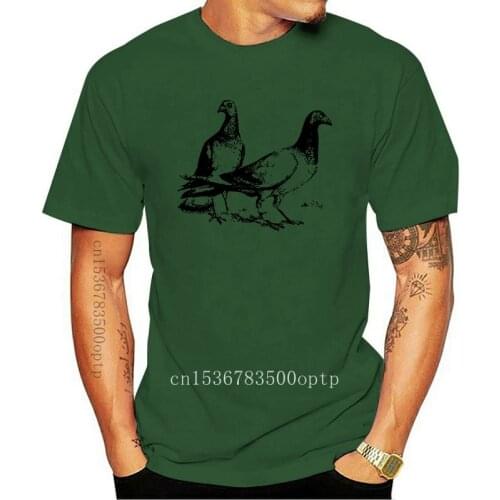 2020 New Fashion MenT-Shirts Short Sleeve Round Collar Short Sleeve Tee Shirts - PIGEONS - Mens Cotton T-Shirt
