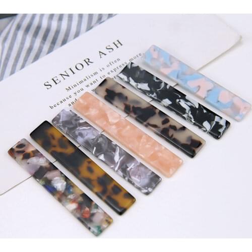 Wholesale 40pcs/Lot 11*62mm Colorful Rectangle Shape DIy Jewelry Findings Acrylic Acetic Acid DIY Earring Accessories Material