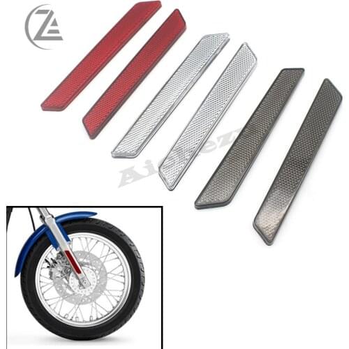 ACZ 1pair Motorcycle Front Fork Leg Reflector Safety Warning for Harley Latch Covers Hard Saddlebags Side Visibility