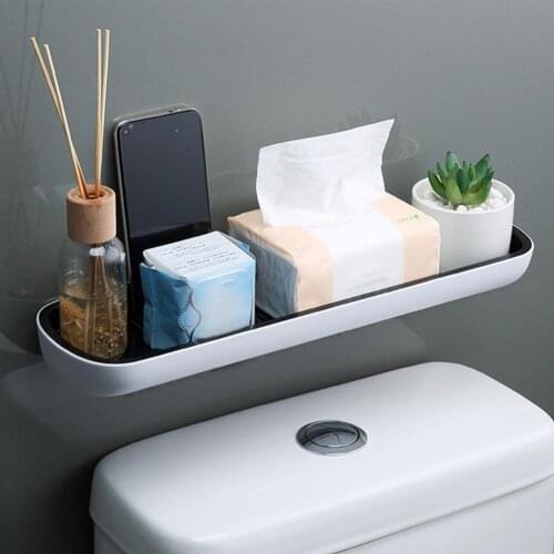 Bathroom Shelves Wall Mounted Sturdy ABS Strong Loading Bath Rack for Washroom
