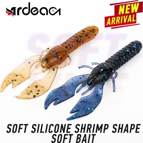 ARDEA Shrimp Lure 65mm 2.6g 6pcs Craw Silicone Soft Bait Artificial Lobster Wobblers For Trolling Jig Worm Bass Fishing Tackles