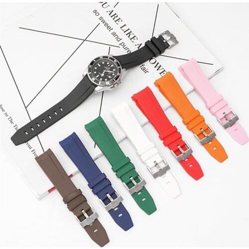 20mm 21mm Silicone Wrist Band Men Women Curved End Diving Waterproof Rubber Bracelet Accessories For Omega Watch Strap