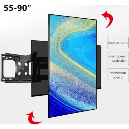 Articulating 6 Arm TV Wall Mount Full Motion Tilt Bracket TV Support Stand Holder Frame Swivel For 55"-90" VESA 600x500mm DY5590