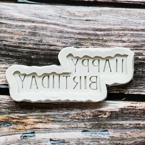 Letter Cake Border Silicone Mold Baby Birthday Candy Chocolate Gumpaste Fondant Molds Cake Decorating Tools Clay Resin Moulds