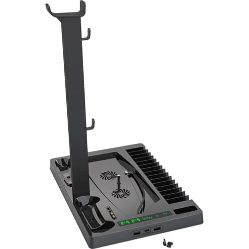 Gaming Charger Vertical Stand w/ Cooling Fan For PS5 Digital / Optical Drive