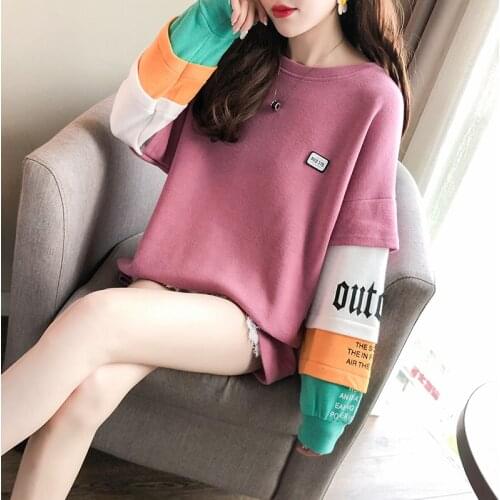 Spring Autumn Harajuku Casual Sweatshirt Women Plus Size Female Thin Pullovers Round Neck Loose Harajuku Hoodies Black Tops 3XL