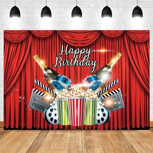 Yeele Cinema Curtain Theme Popcorn Backdrop Baby Shower Newborn Birthday Party Background Photography Photo Studio Photophone