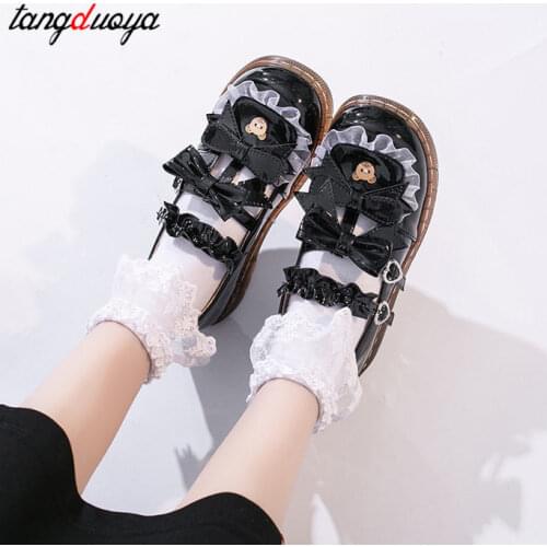 Lolita shoes women japanese sweet white red black cosplay shoes kawaii shoes women lolita sneakers cute shoes zapatilla mujer