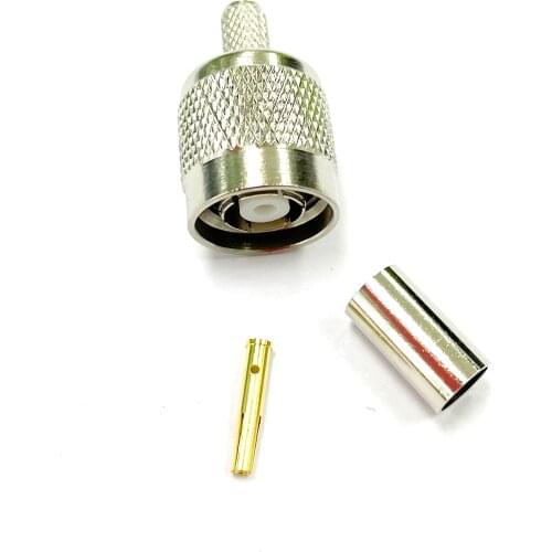 1pc RP TNC Male Plug RF Coax Convertor Connector Crimp for RG58 RG142 LMR195 Cable Straight Nickelplated NEW wholesale