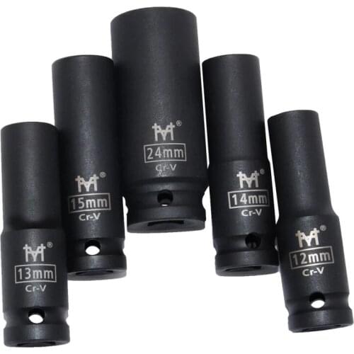 1PCS 1/2" Inch Drive Deep Impact Sockets Metric Air Pneumatic Socket Wrench Head 10-38mm Standard Durable Car Auto Truck Repair