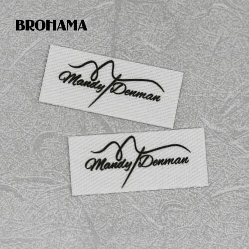 120 pieces Custom logo labels, Name iron on label, Custom Clothing tags, Organic Cotton Labels