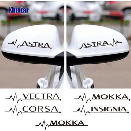 2pcs Car Stickers rearview mirrow Decals For Opel OPC Astra J H G K Insignia Corsa D B E Mokka Vectra B Auto Decor Accessories