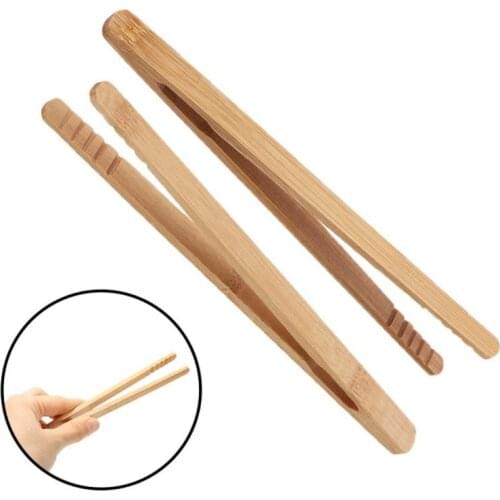 2Pcs Bamboo Clip Tweezers Bamboo Tea Set Teacup Clip Pliers Tea Set Clip Tea Holder Wood Color