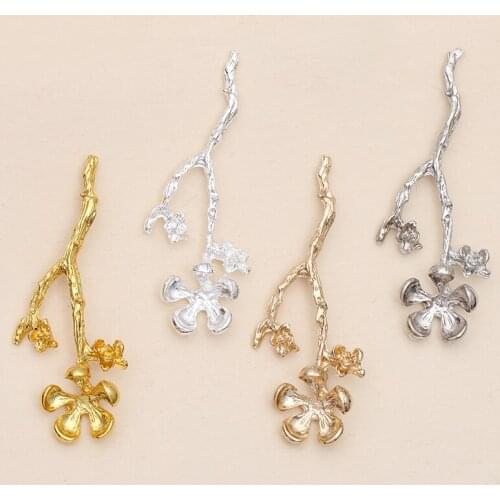 20 Pieces/Lot 58*22mm Metal Flower Bridal Hair Accessories Making Materials Diy Jewelry Accessories