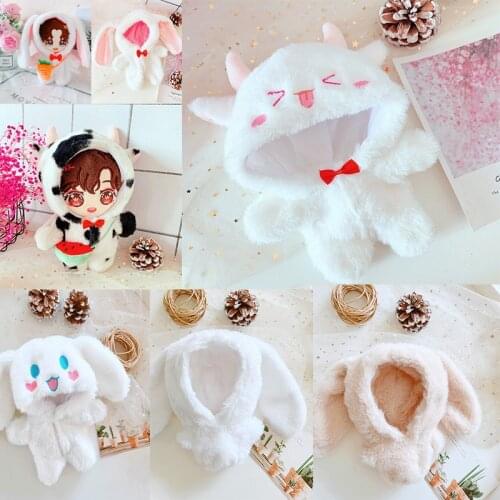 20cm Idol Plush Dolls Clothes Outfit Accessories Rabbit Cow Fur Clothes for Korea Kpop EXO Idol Dolls Pajama Bodysuit Clothing