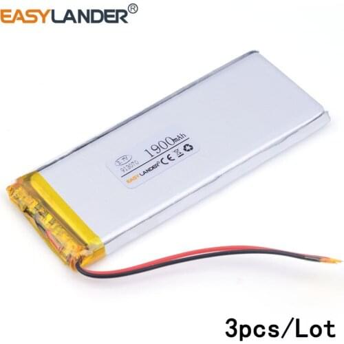 3pcs /Lot 1900mAH 913070 3.7v lithium Li ion polymer rechargeable batteryfor Smart watch GPS mp3 mp4 cell phone speaker 903070