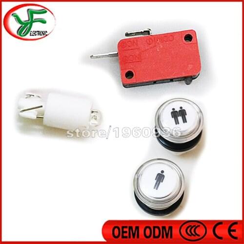 40 pcs led bulb. 1 and 2 player led in white and 50 pcs red micro switch