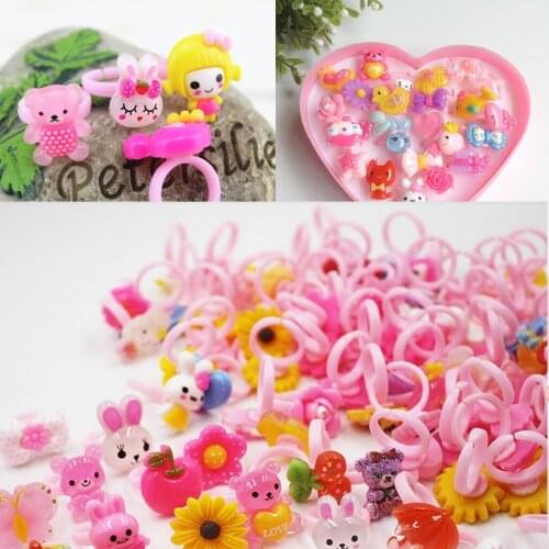 50 Pieces Pink Plastic Children Adjustable Ring Base for DIY Kids Jewelry Ring Makings