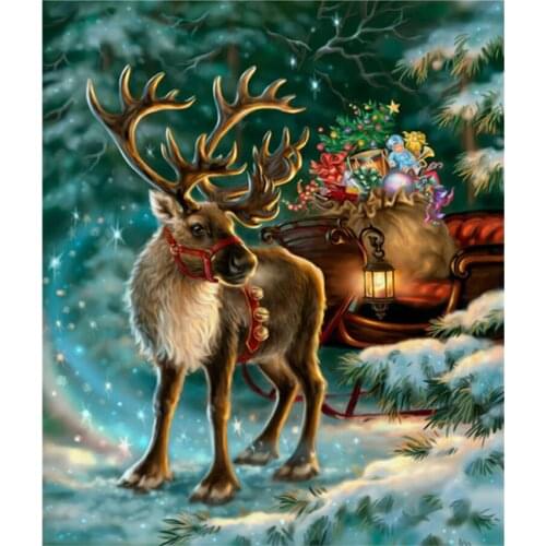 Diamond Embroidery Animals Elk full Square round Drill Diamond Painting Christmas Cross Stitch Home Decoration Diamond Art