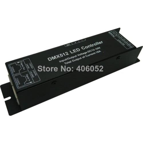 Digital tube DMX512 decoder 4CH 4A for RGB LED strip 12V-24V DC Free Shipping 10pcs/lot