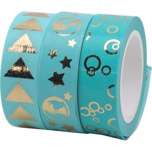 DIY Scrap-booking Masking Tapes Gold Foil Paper Tape Star Christmas Decor Washi Tape DIY Decoration Label Sticker Stationery