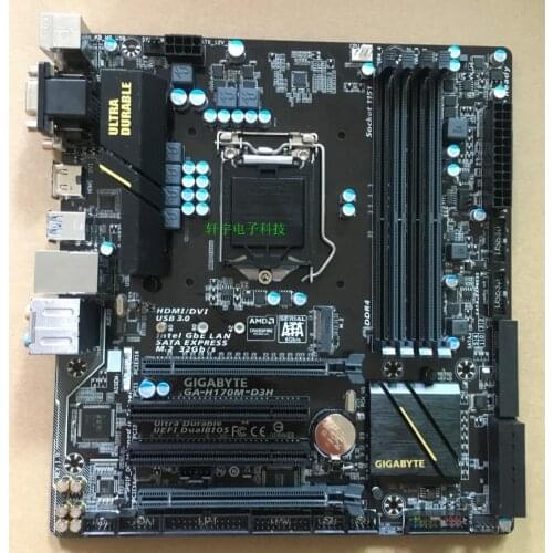 For Gigabyte GA-H170M-D3H Original Used Motherboard H170 Socket LGA 1151 DDR4 Support I7 6700K