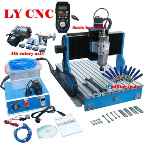 LY 6040L CNC Router 2200W 4 Axis USB Port Linear Guide Rail Metal Engraving Milling Machine Mach3 Controller System with Remote
