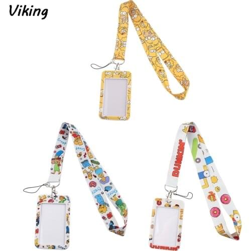 G1738 Cartoon Lanyard Keychain keys Badge ID Mobile Phone Rope Kids Gifts Lanyard With Card Holder Cover